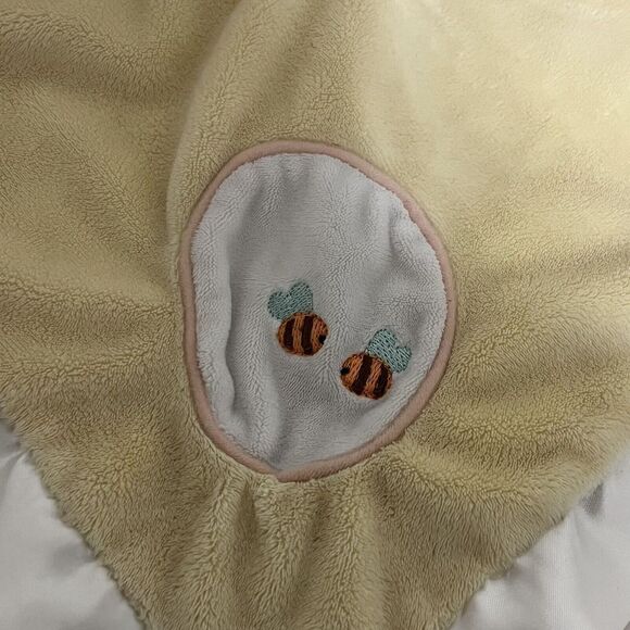 Douglas Baby Lil' Snugglers Security Blanket Yellow Doll Bear Bees Lovey Satin - Picture 7 of 12